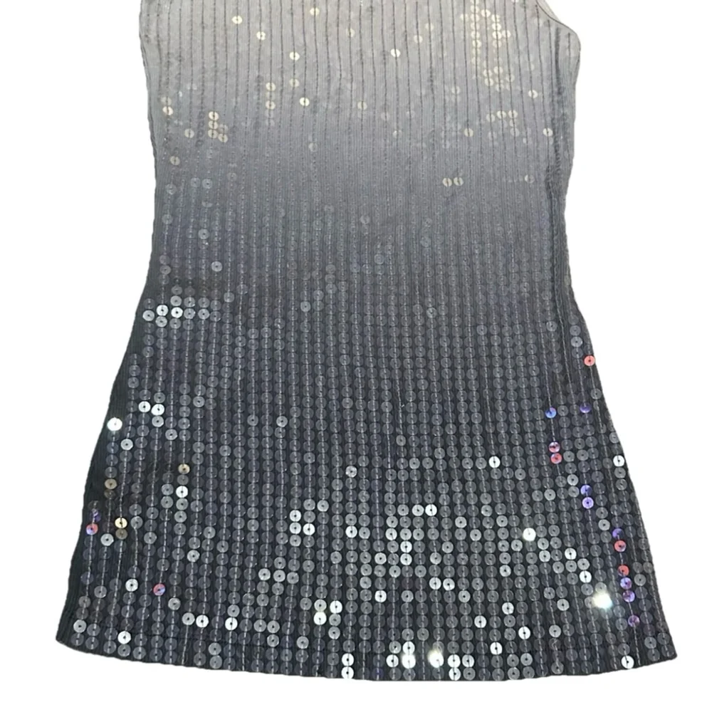 Women's Express Tank Top Size S Gray Silver Sequin - Picture 5 of 6